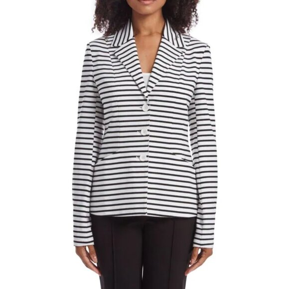 Majestic Filatures The Striped Soft Touch Blazer Gray/W 1/XS - Picture 9 of 9